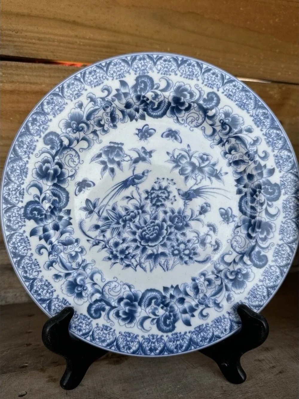 Blue Floral Decorative Plate - Classic Blue Motif